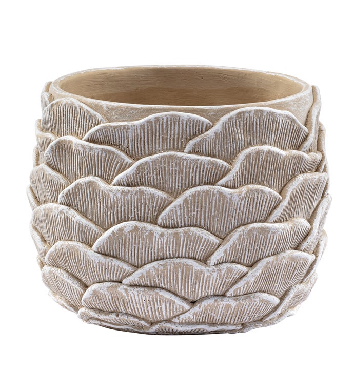 Beige Flower Petals Planter