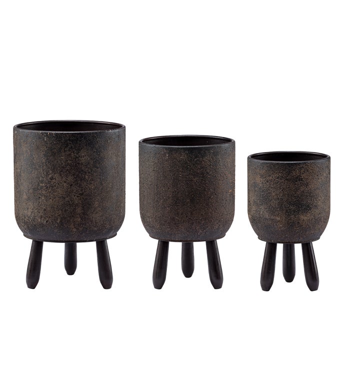 Rustic Brown Footed Tree Cover, Set of 3