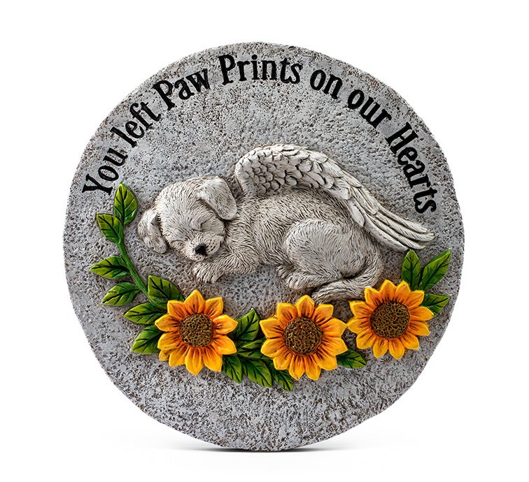 Resting Angel Dog Garden Stone