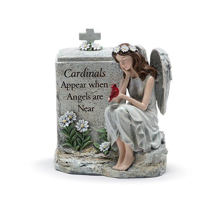 Angel and Cardinal Memorial Keepsake Box