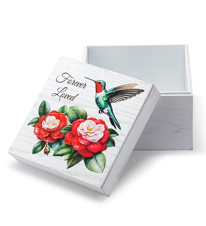 Forever Loved Hummingbird Floral Memory Box