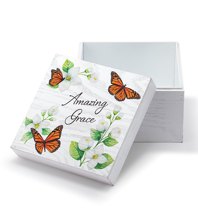 Amazing Grace Butterfly Floral Memory Box