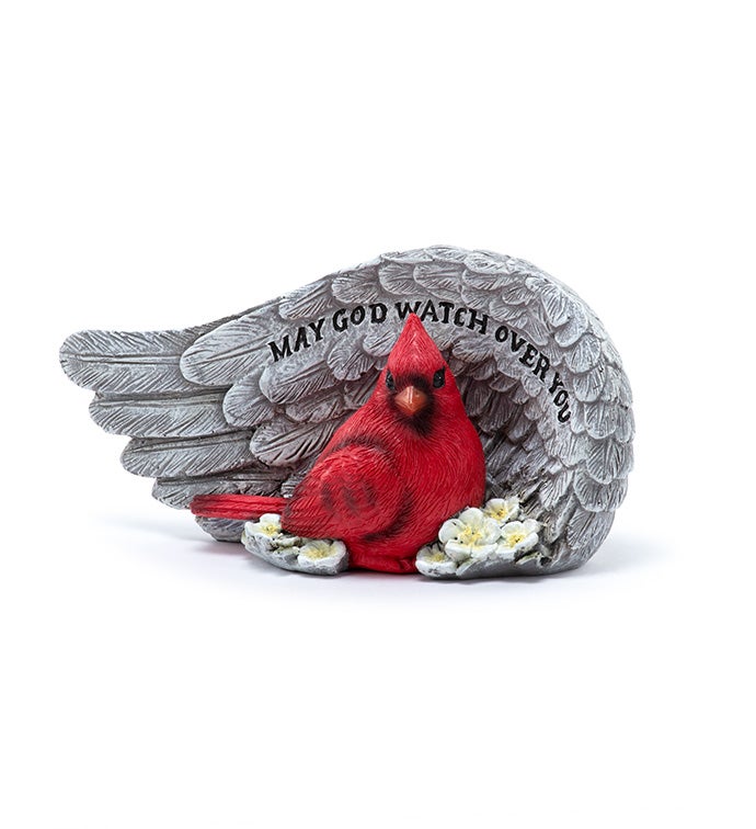 May God Watch Over You Cardinal Wing Figure