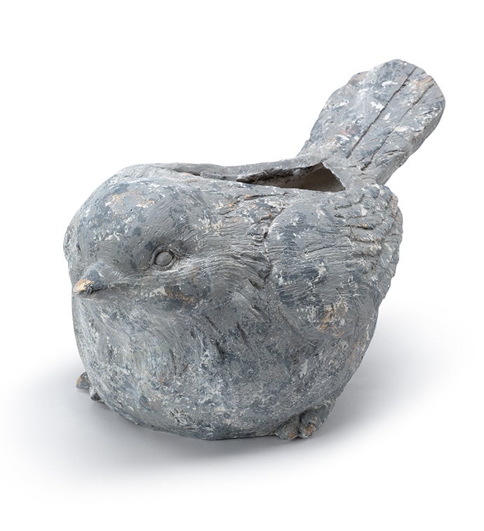 Stone Finish Bird Planter