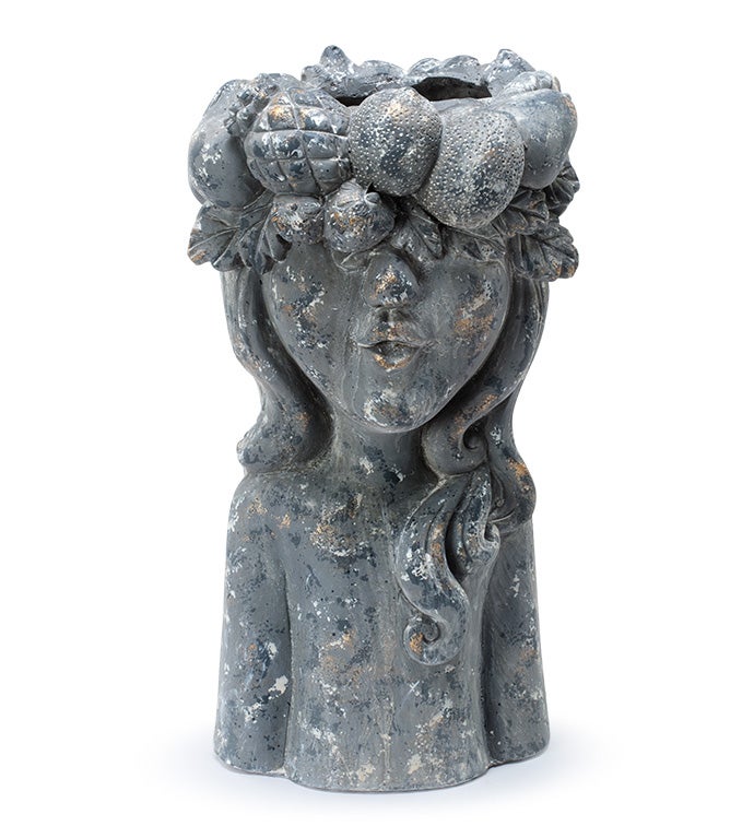 Garden Lady with Fruit Crown Planter