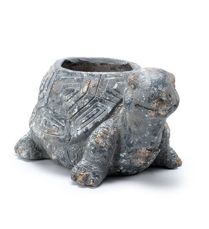 Stone Finish Turtle Planter