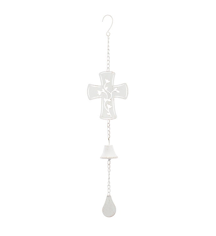 White Cross Chime with Bell