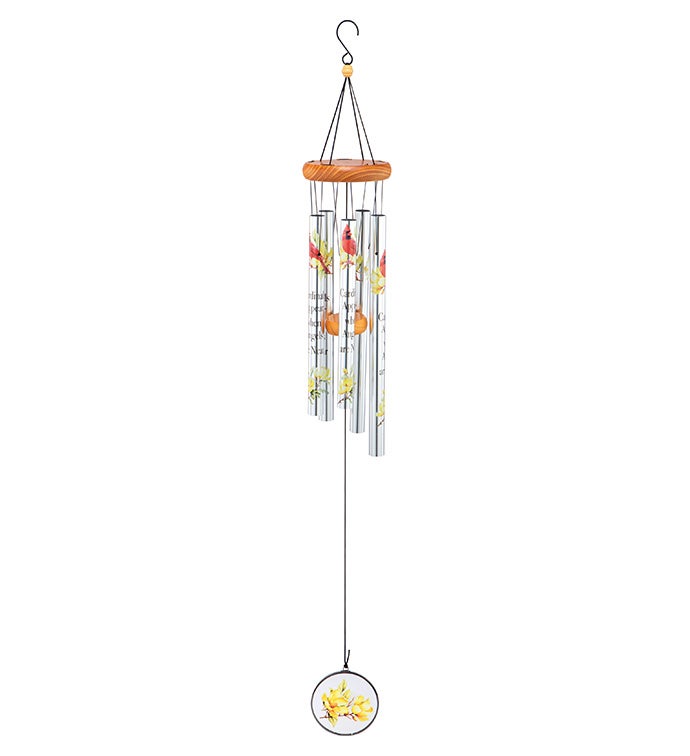 Cardinals Appear Wooden Chime with Sail