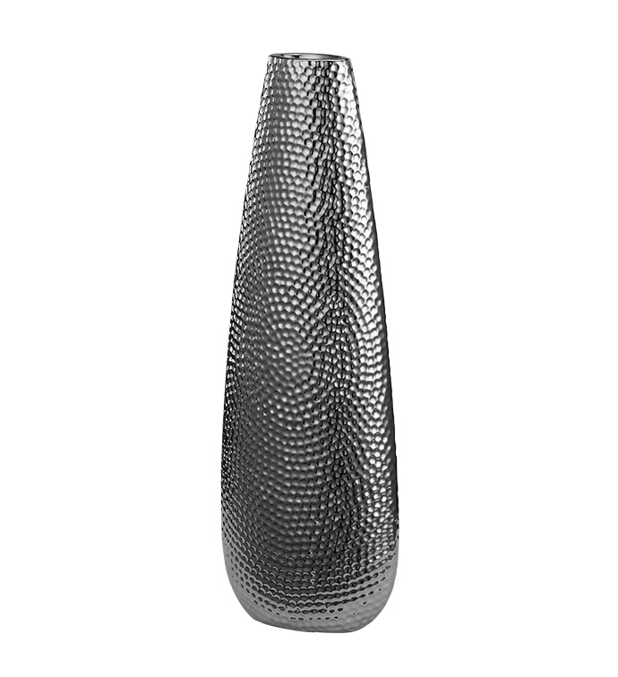 Electroplated Silver Tall Vase