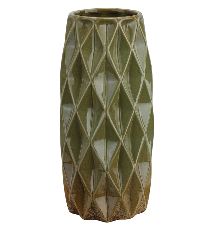 Reactive Green Diamond Vase