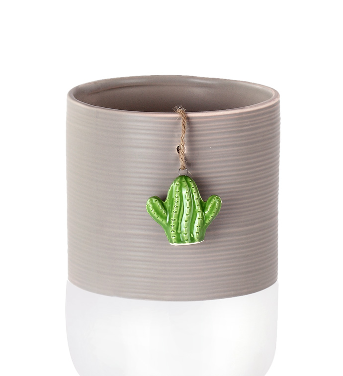 Round Vase with Cactus Charm