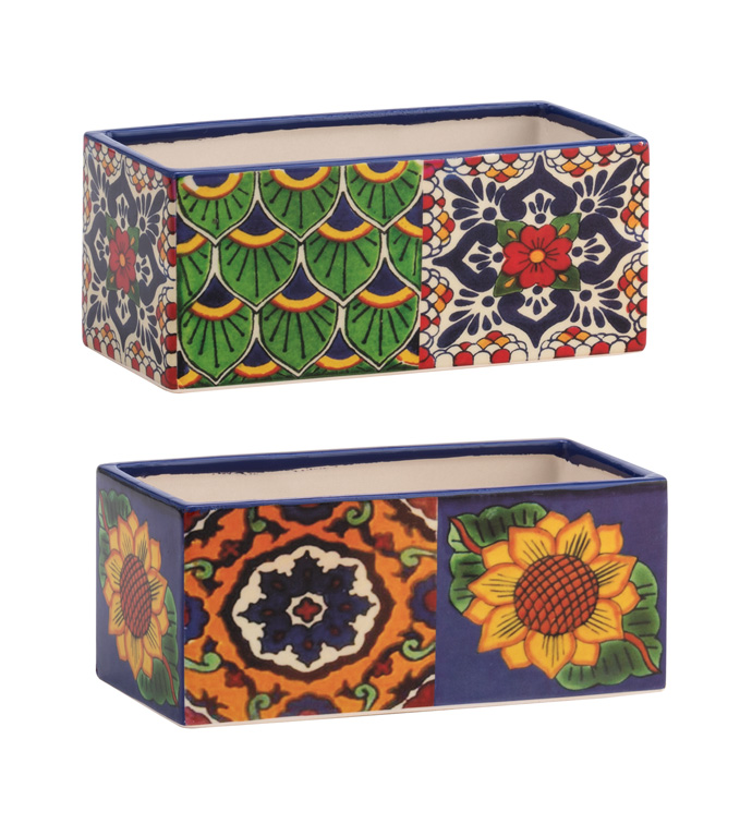 Spanish Tile Rectangle Planter