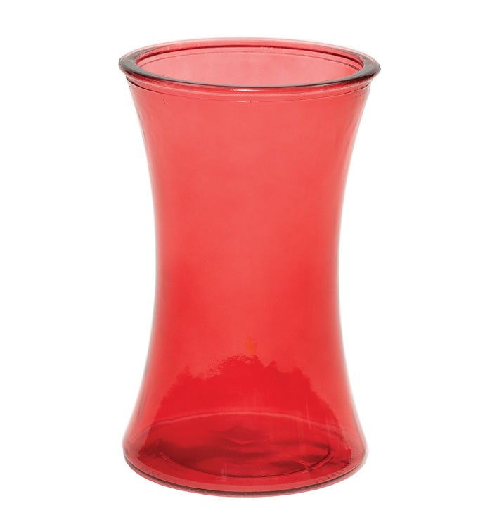 8" Red Gathering Vase - C