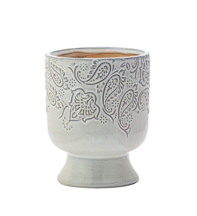 Small Paisley Pedestal Planter