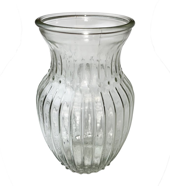 8" Clear Striped Vase - CS/12