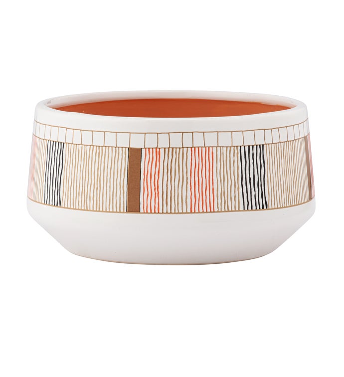 Multi-Color Ribbed Band Bowl