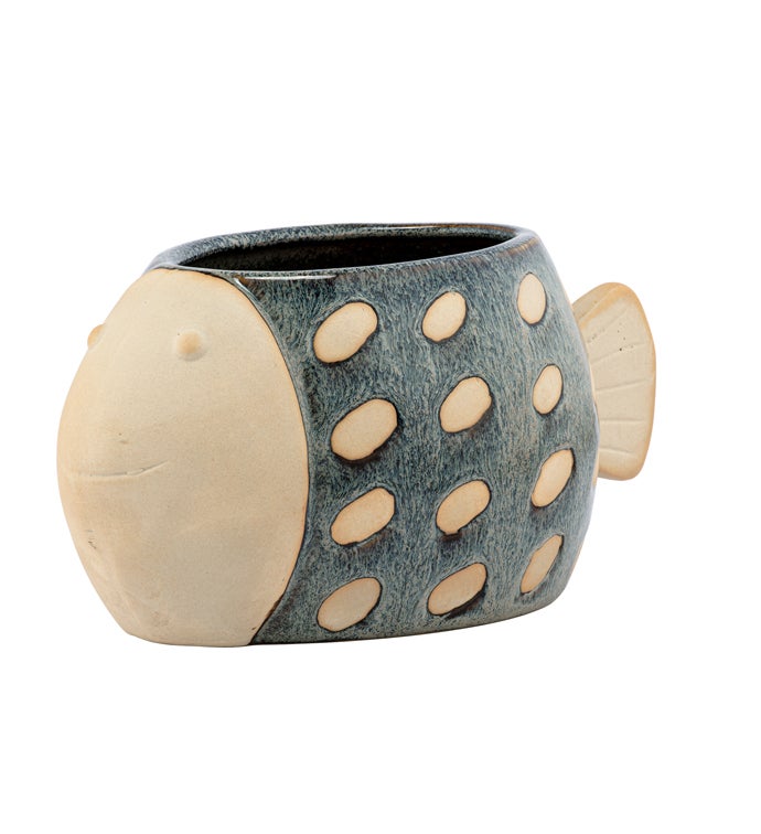 Brown/Cream Fish Planter