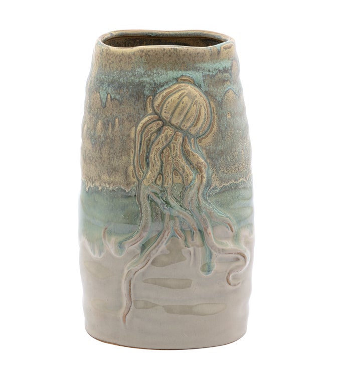 Green Jellyfish Vase