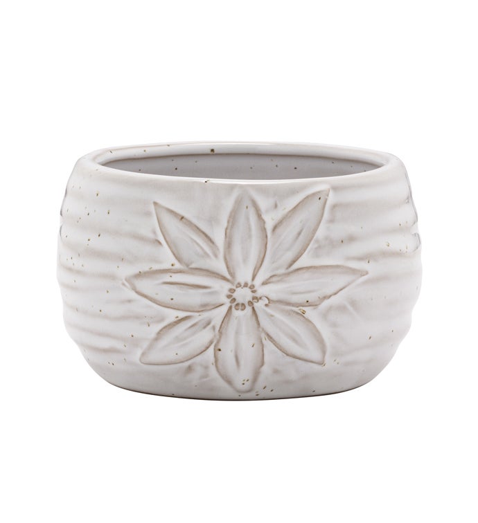 White Flower Mini Pot