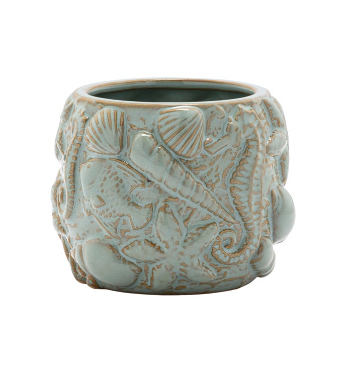 Blue Seahorse Planter