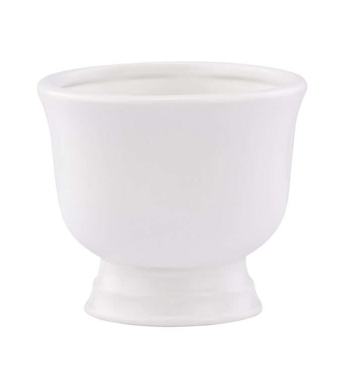 White Compote Planter