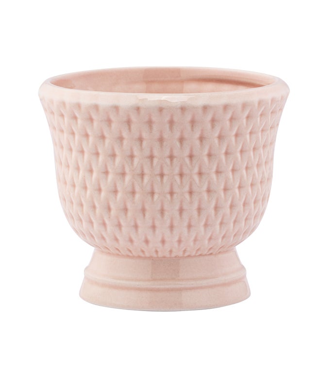 Pink Dimple Compote Planter