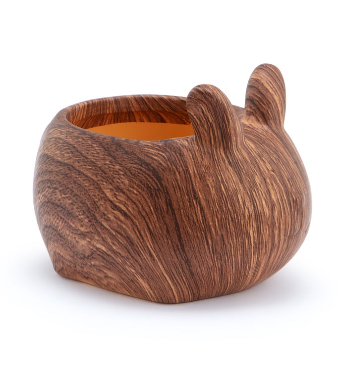 Wood Grain Bunny Planter