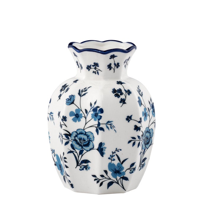 White/Blue Flower Vase