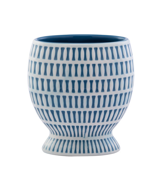 Large Blue/White Stitch Planter