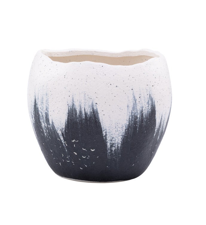 White Black Splash Planter