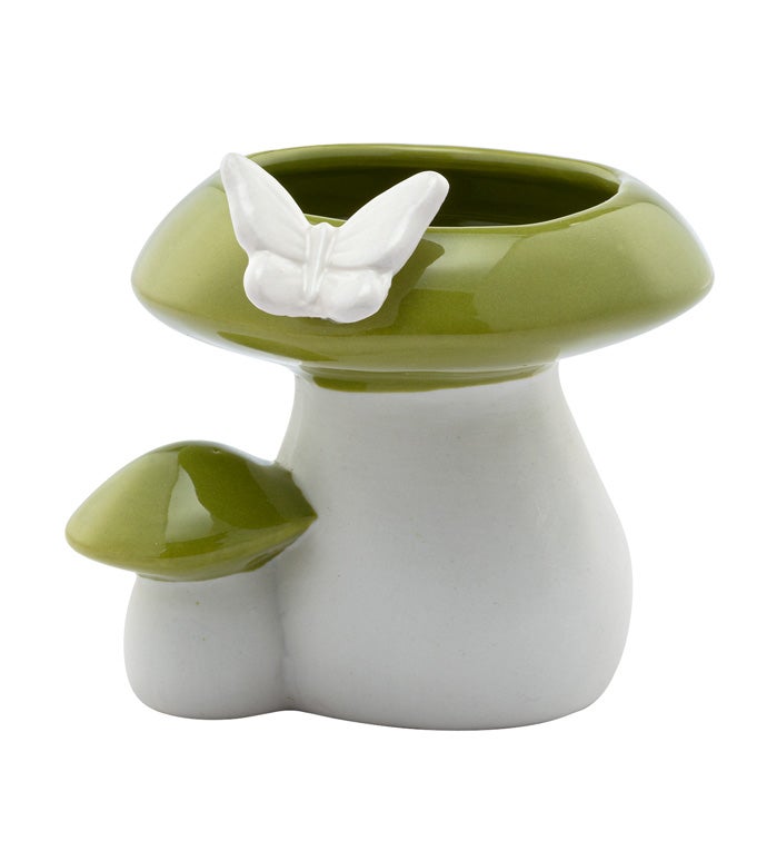 Double Mushroom Butterfly Planter
