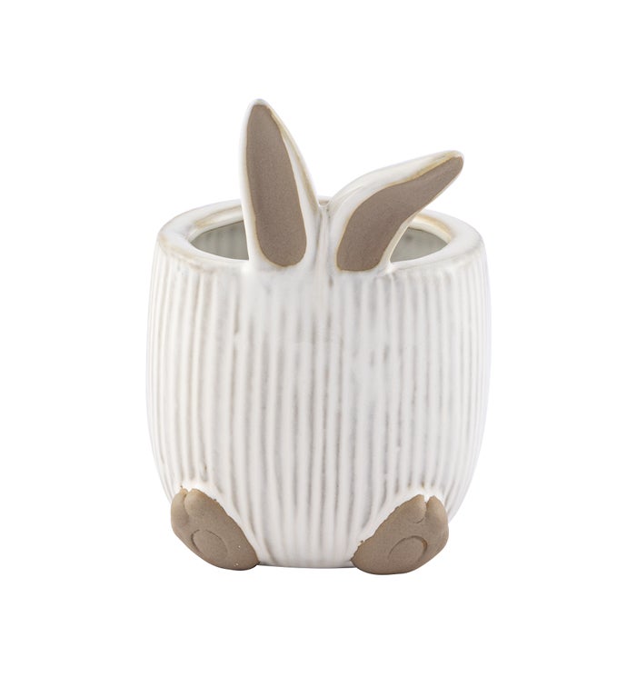 White/Beige Bunny Ears/Feet Planter