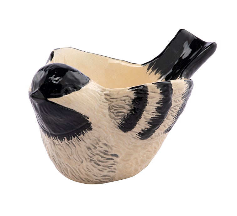Black and White Chickadee Planter