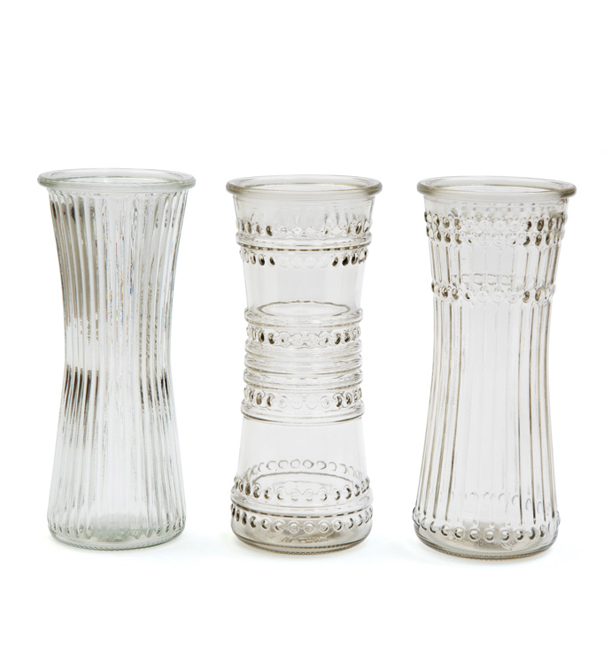 8.5" Clear Vintage Glass Vase
