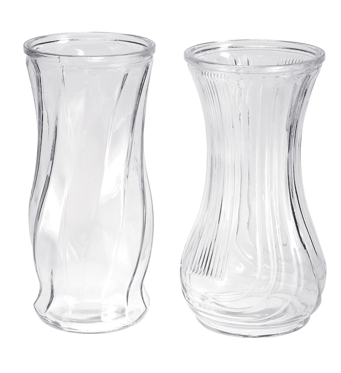 Clear Glass Vase 2 Asst - Cs 12
