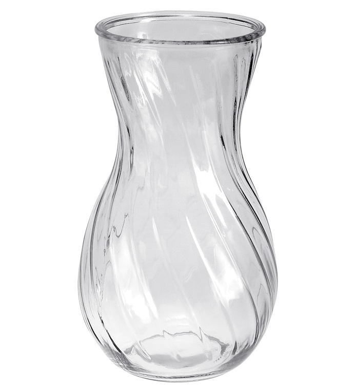 8" Clear Ribbed Vase