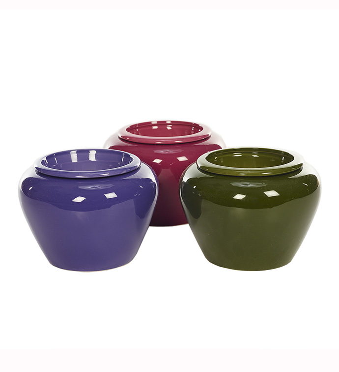 Round Violet Pot, 3 Assorted