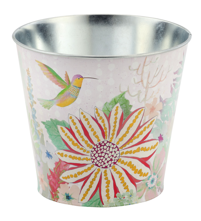 6.5" Daisy/Bird Decal Pot Cover