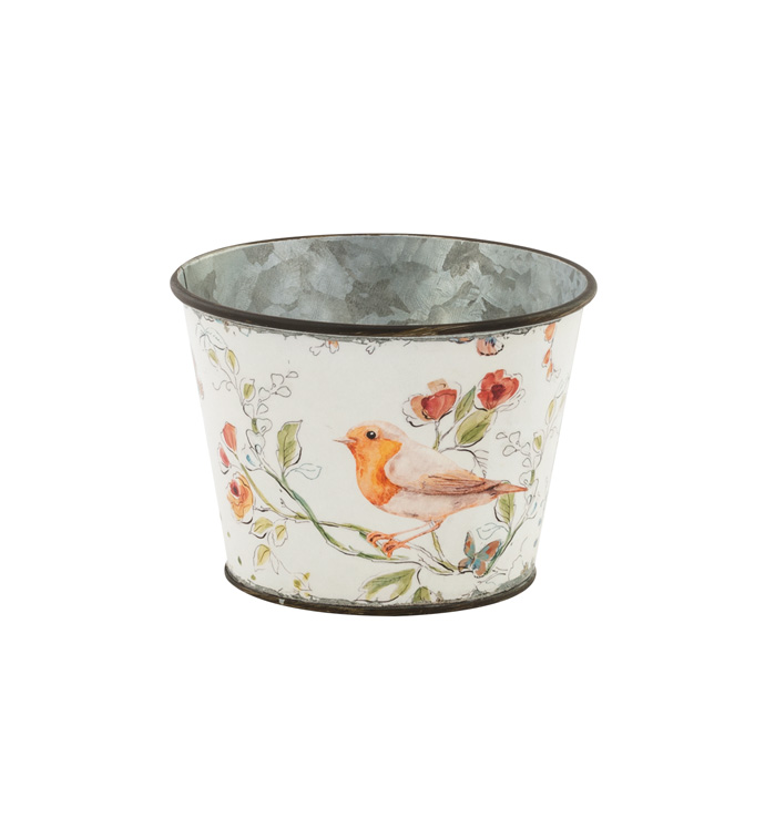 5" Coral Bird Decal Pot Cover