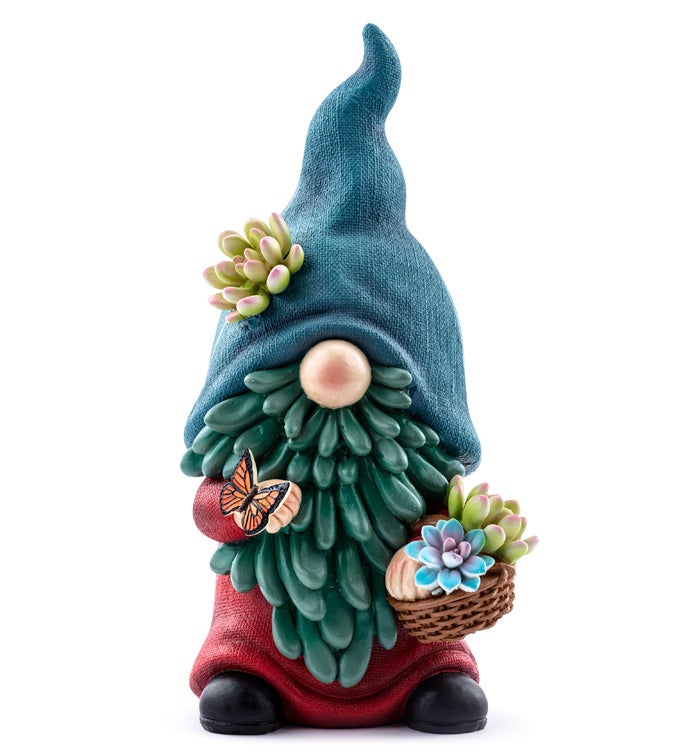 Succulent Gnome with Basket