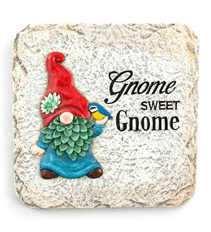 Succulent Gnome Stepping Stone