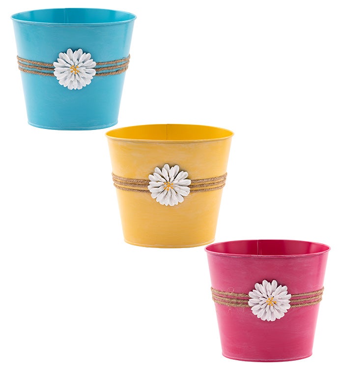 6.5" Flower Pot Cover, 3 Assorted  