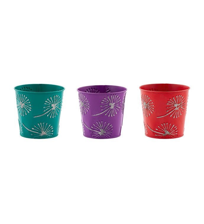 5" Embossed Pot Cover, 3 Assorted  