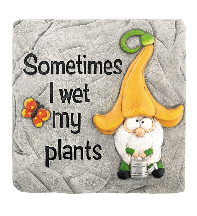 "Wet My Plants" Gnome Step Stone