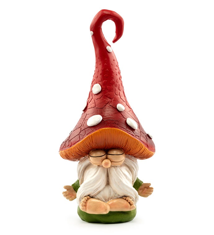 Red and White Mushroom Hat Gnome