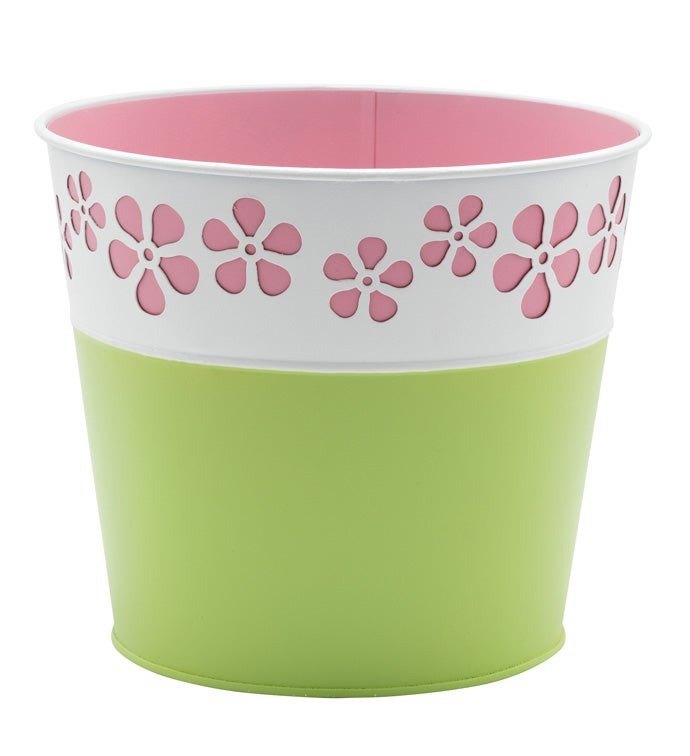 6.5" Green/White/Pink Cut Out Flowe