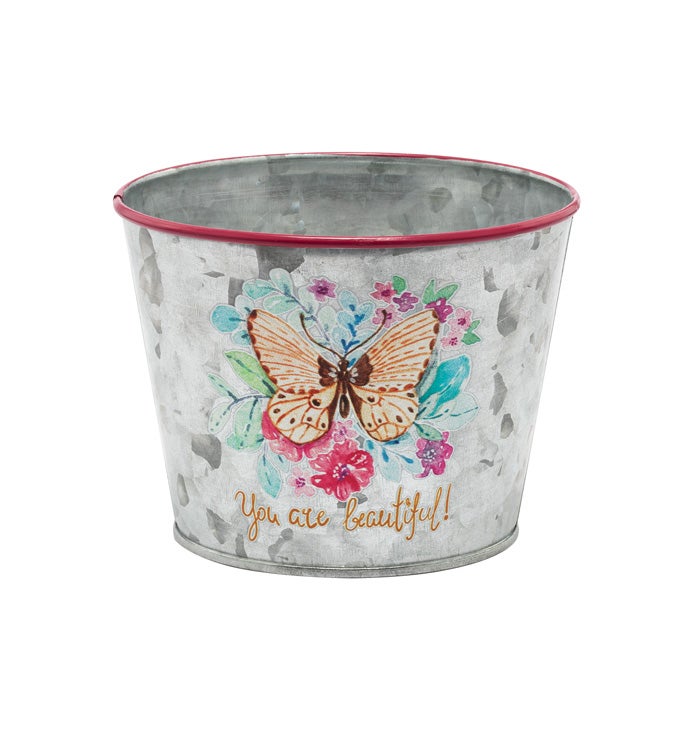 5" Monarch Decal Pink Pot Cover