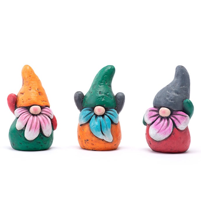 Flower Beard Gnome, 3 Assorted