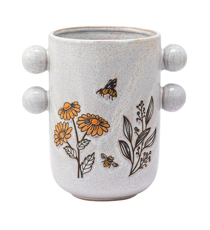 Bumblebee/Flower Handle Vase