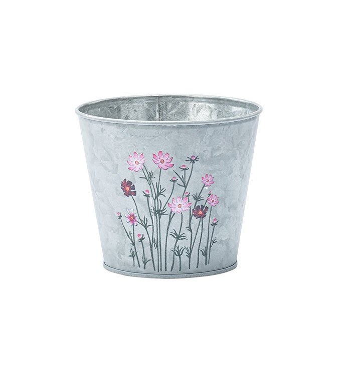 5" Pink Flowers Pot Cover